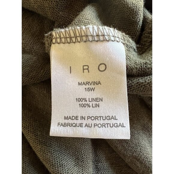 IRO Marvina army green distressed holey lightweight linen top L grunge designer - Picture 6 of 10